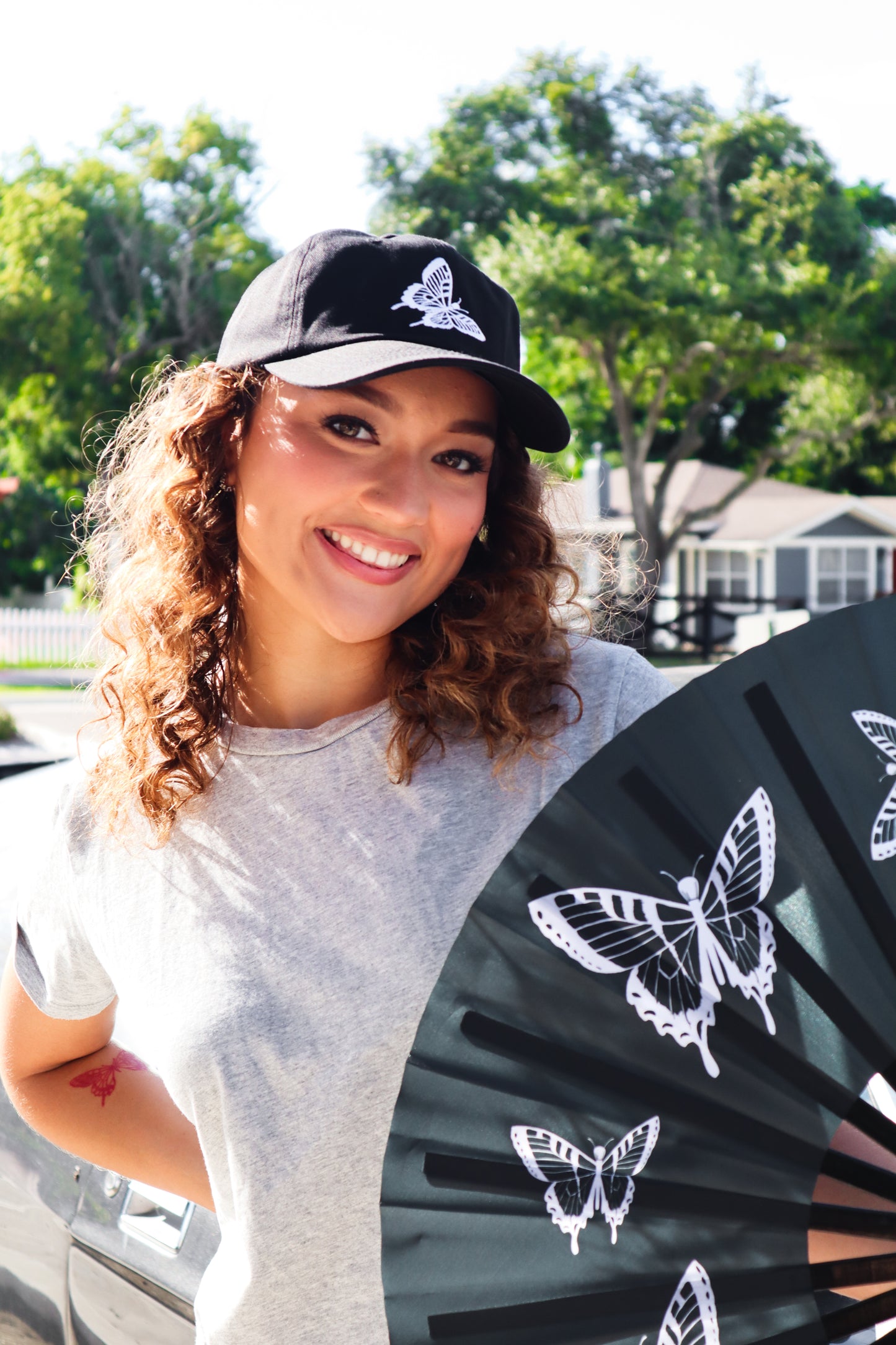 BE FREE Butterfly Dad Hat | Black