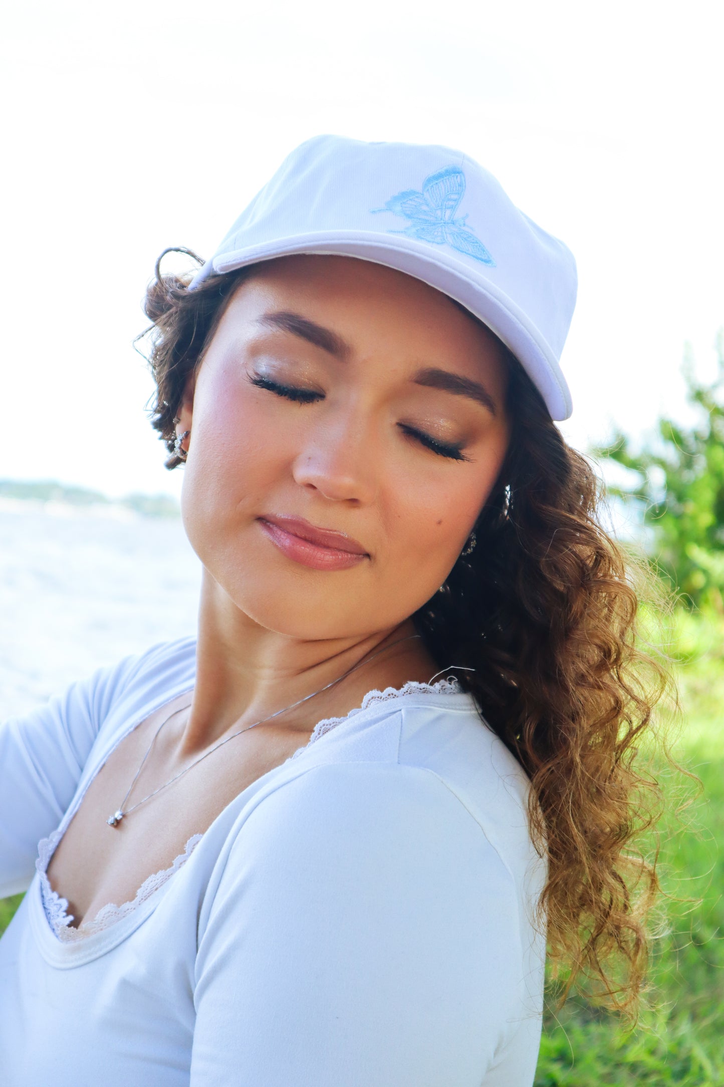 BE FREE Butterfly Dad Hat | White (Limited Edition)